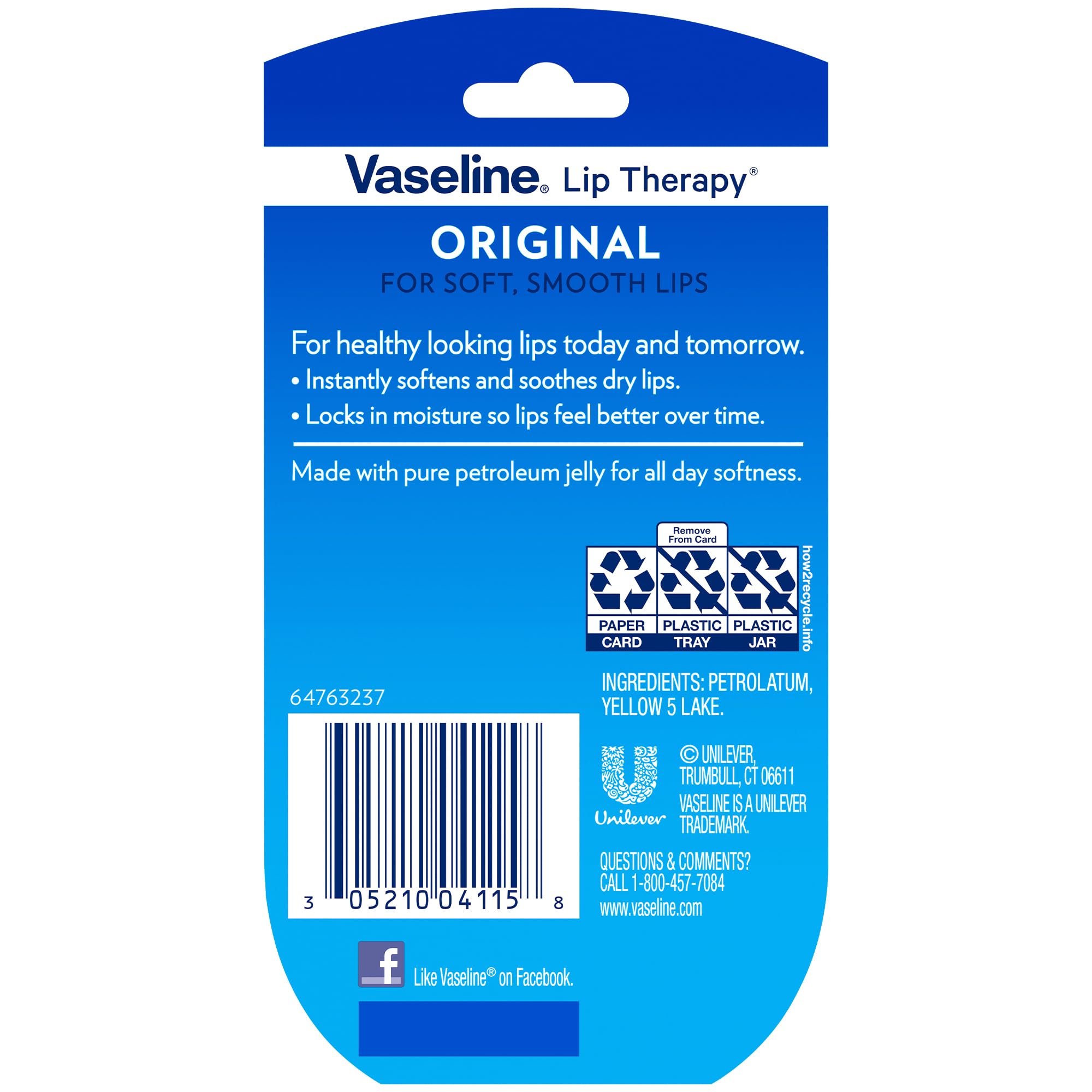 Mini frascos 0.25 oz de Vaseline Lip Therapy Original para llevar.