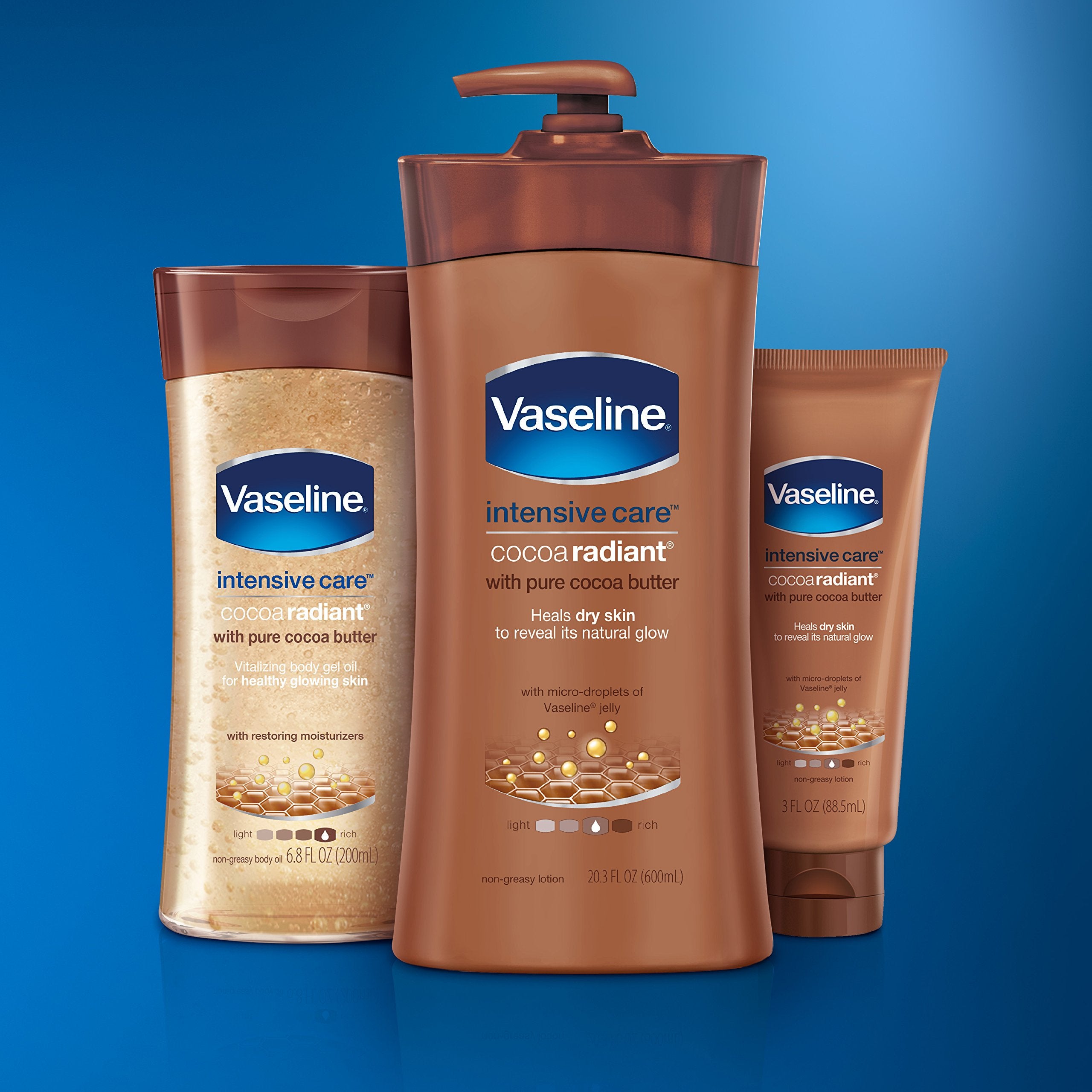 Vaseline manteca de cacao, nutrición para piel seca, uso diario.