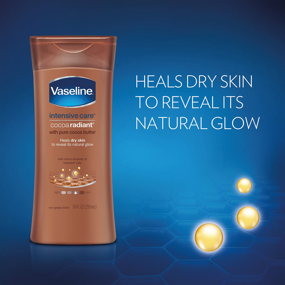 Vaseline microgotas de jalea, retienen humedad, piel suave.