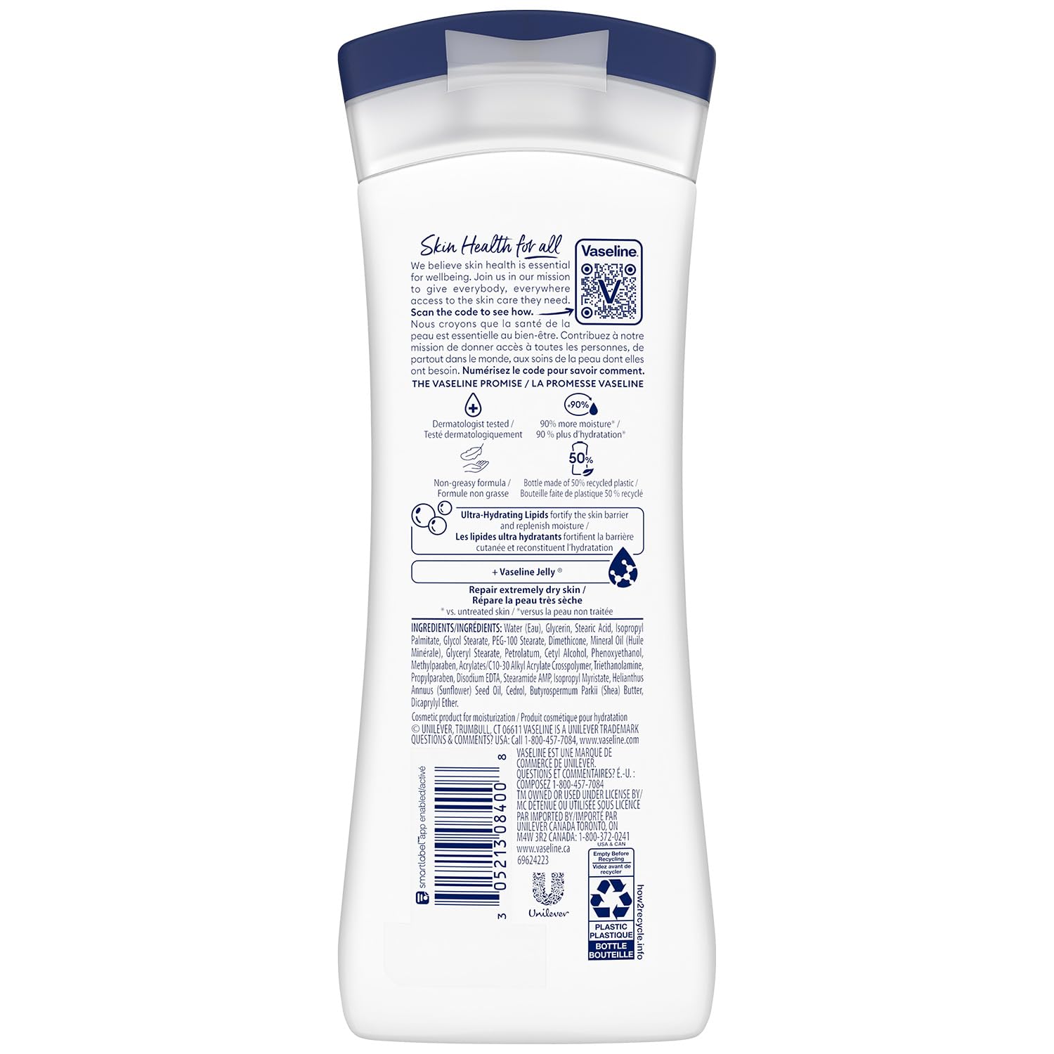 Vaseline Intensive Care Advanced Repair, textura de absorción rápida para piel seca.