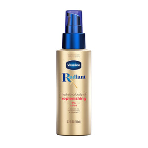 Vaseline Radiant X con lipidos al 1% para suavizar la piel.