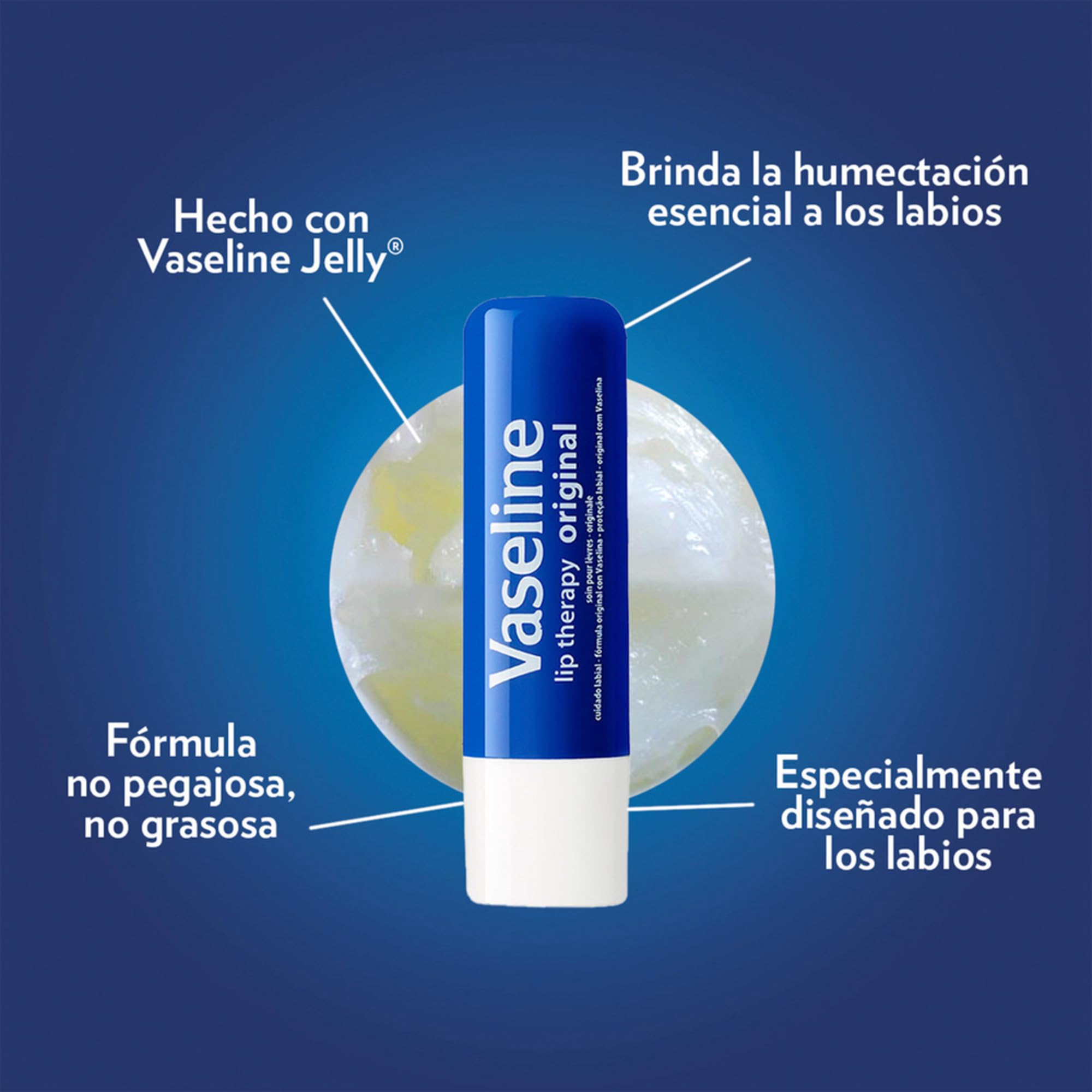 Vaseline Lip Therapy Original para uso diario, ideal para retoques