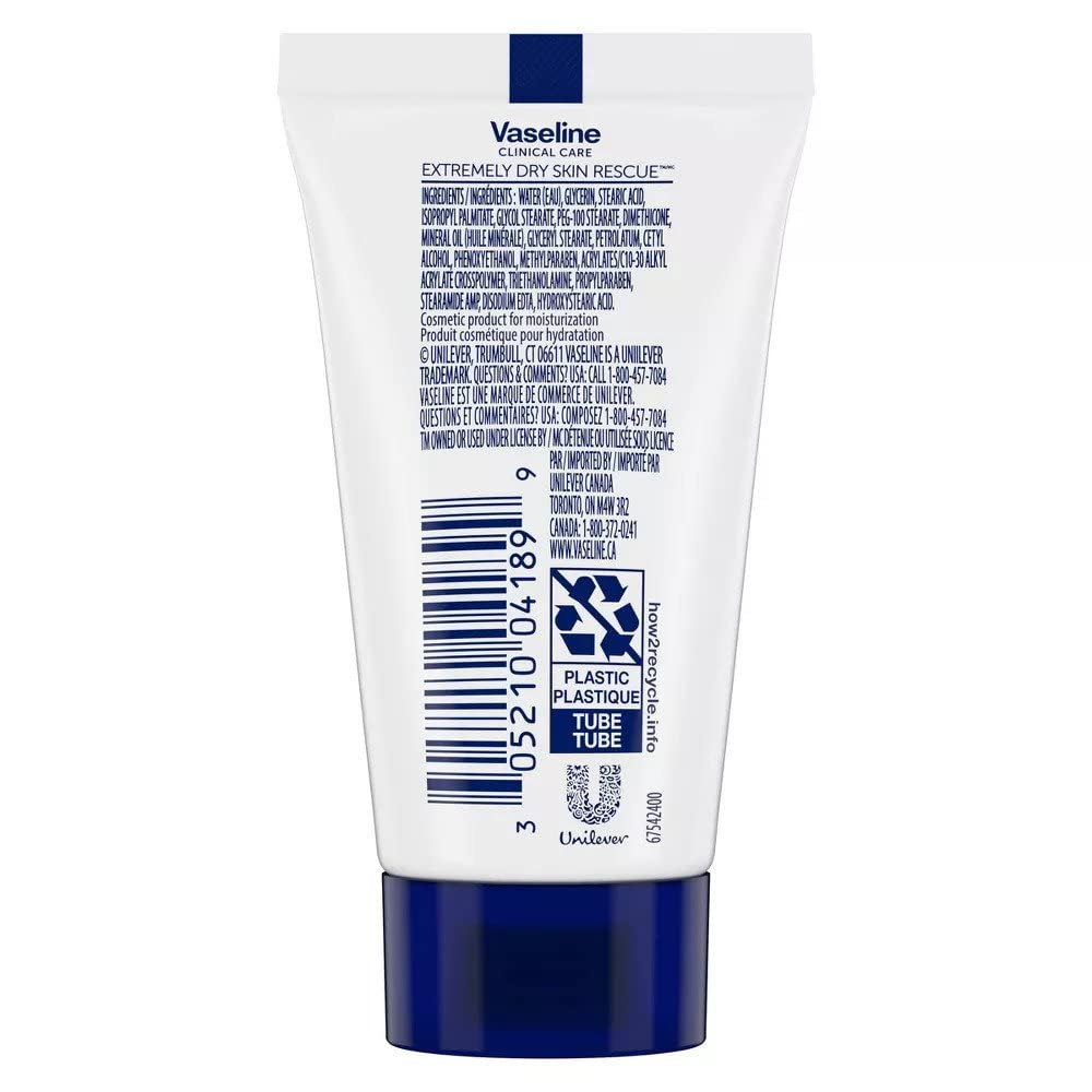 Vaseline textura ligera, no grasa y absorción rápida para piel seca.