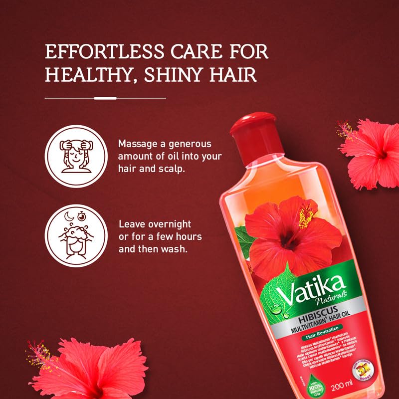 Vatika Naturals Aceite Multivitaminas, textura líquida para nutrir cabello.