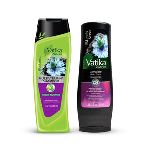 Vatika Naturals champú Blackseed para fortalecer cabello y aumentar brillo.