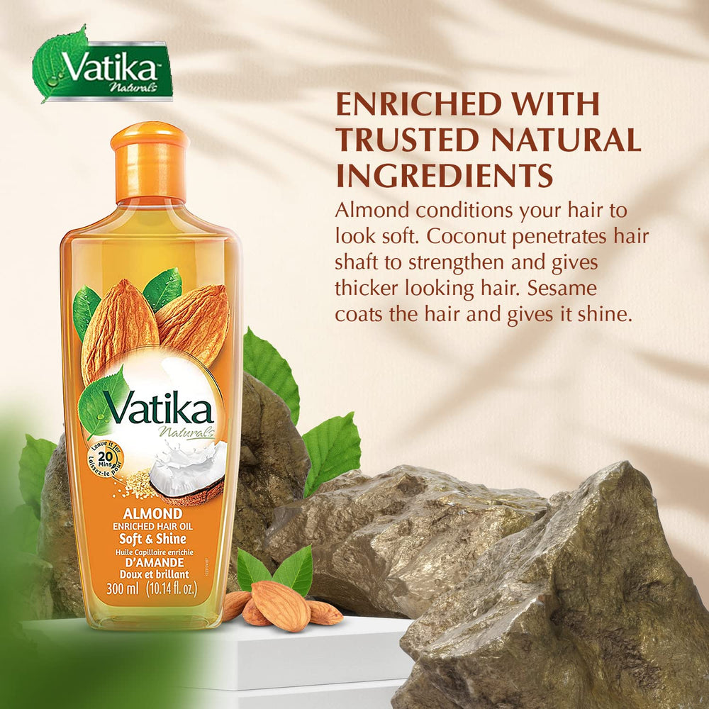 Vatika Naturals Dabur: nutrición profunda para cabello suave y disciplinado.