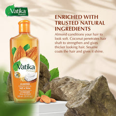Vatika Naturals Dabur: nutrición profunda para cabello suave y disciplinado.