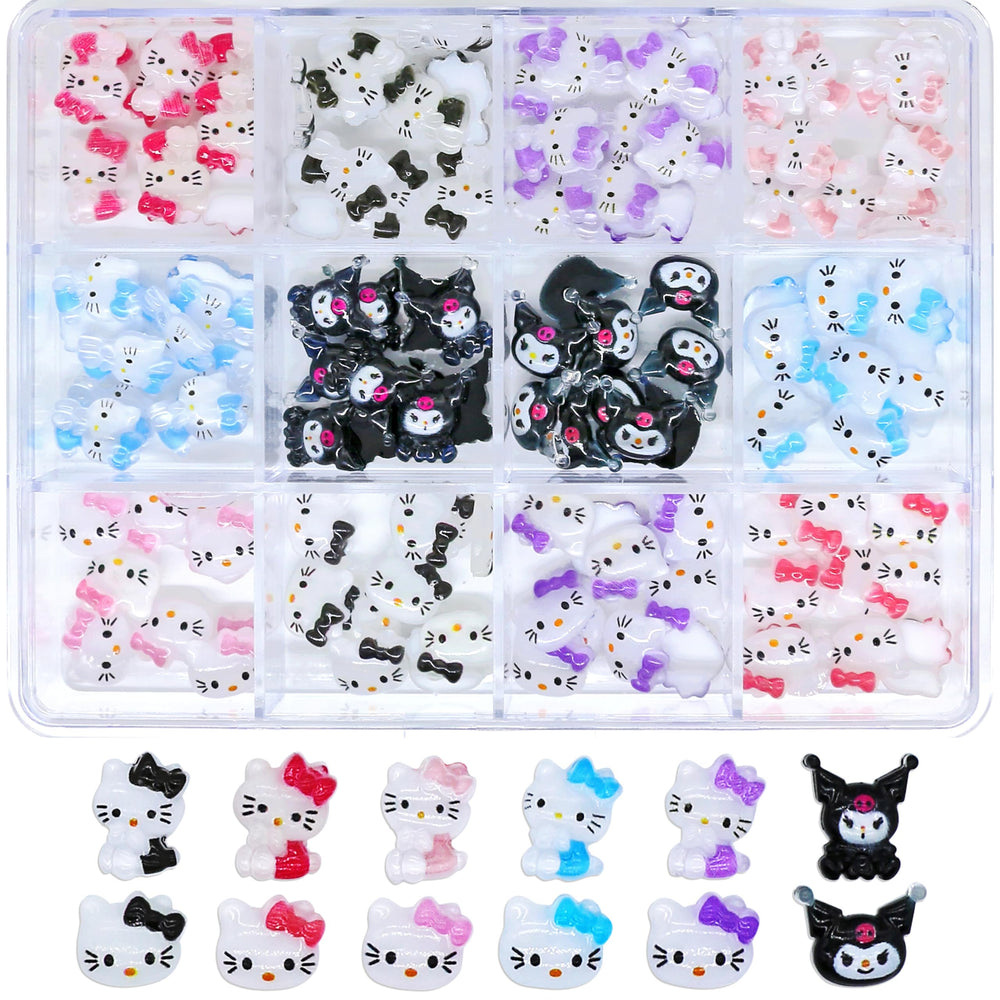 VCEOW gatito resina: charms para uñas, diseño fácil de aplicar