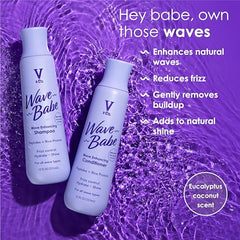 Ondas definidas gracias a Wave Babe Champú para cabello ondulado.