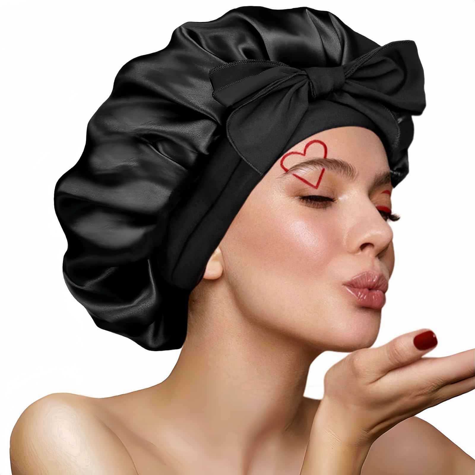 VECIIR bonete de seda para dormir, frente visible, suavidad para el cabello.
