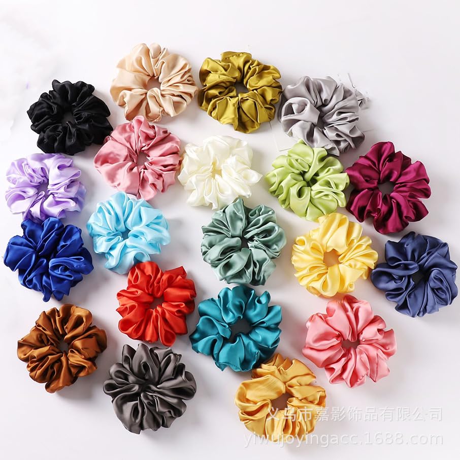 VEDO SHIPIN scrunchie satin grande multicolor, toque divertido para el día a día.