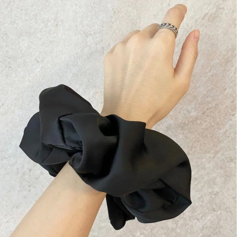 VEDO SHIPIN scrunchie satin grande rosado, añade color suave a peinados diarios.