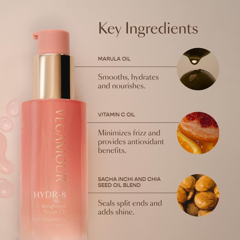 VEGAMOUR HYDR-8, mezcla de marula y chía para nutrición equilibrada.