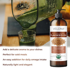 Velona aceite de linaza para ensaladas y aderezos ligeros.