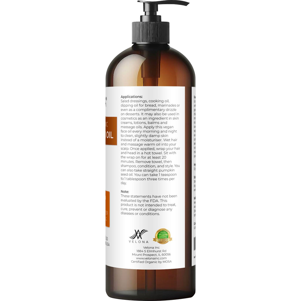 Velona aceite de calabaza cuidado pelo, desliz suave y brillo natural