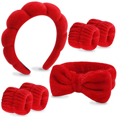 VELSCRUN diadema spa con esponja y lazo superior para lavado facial