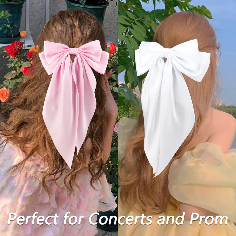 VELSCRUN Lazo rosa satinado, grande y llamativo para fiestas y eventos