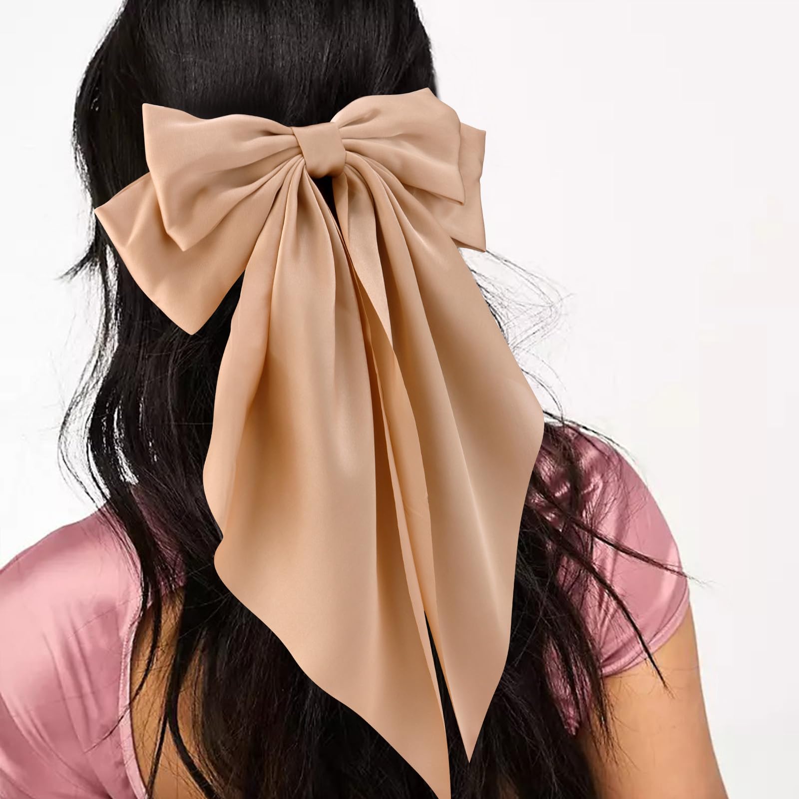 VELSCRUN lazo pelo grande negro satinado para look clásico.