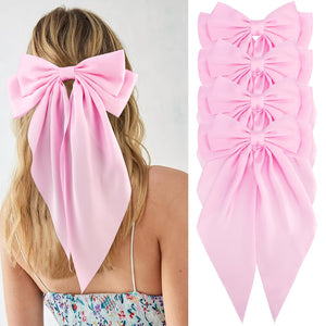 VelScrun lazos rosa satinado, 4 piezas, ideales para combinar atuendos