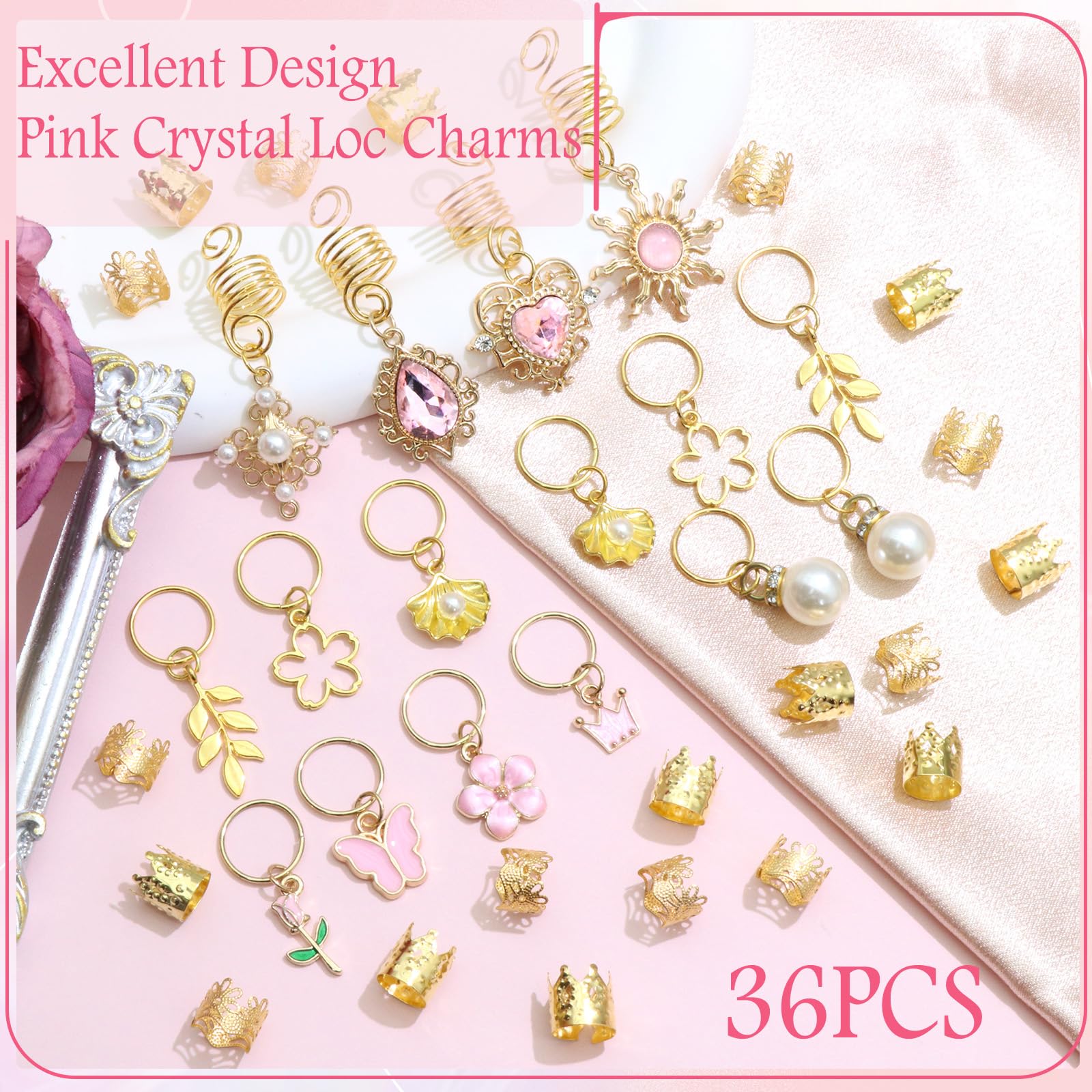 VENOFEN joyas para cabello flor: clip con brillo rosa para looks elegantes