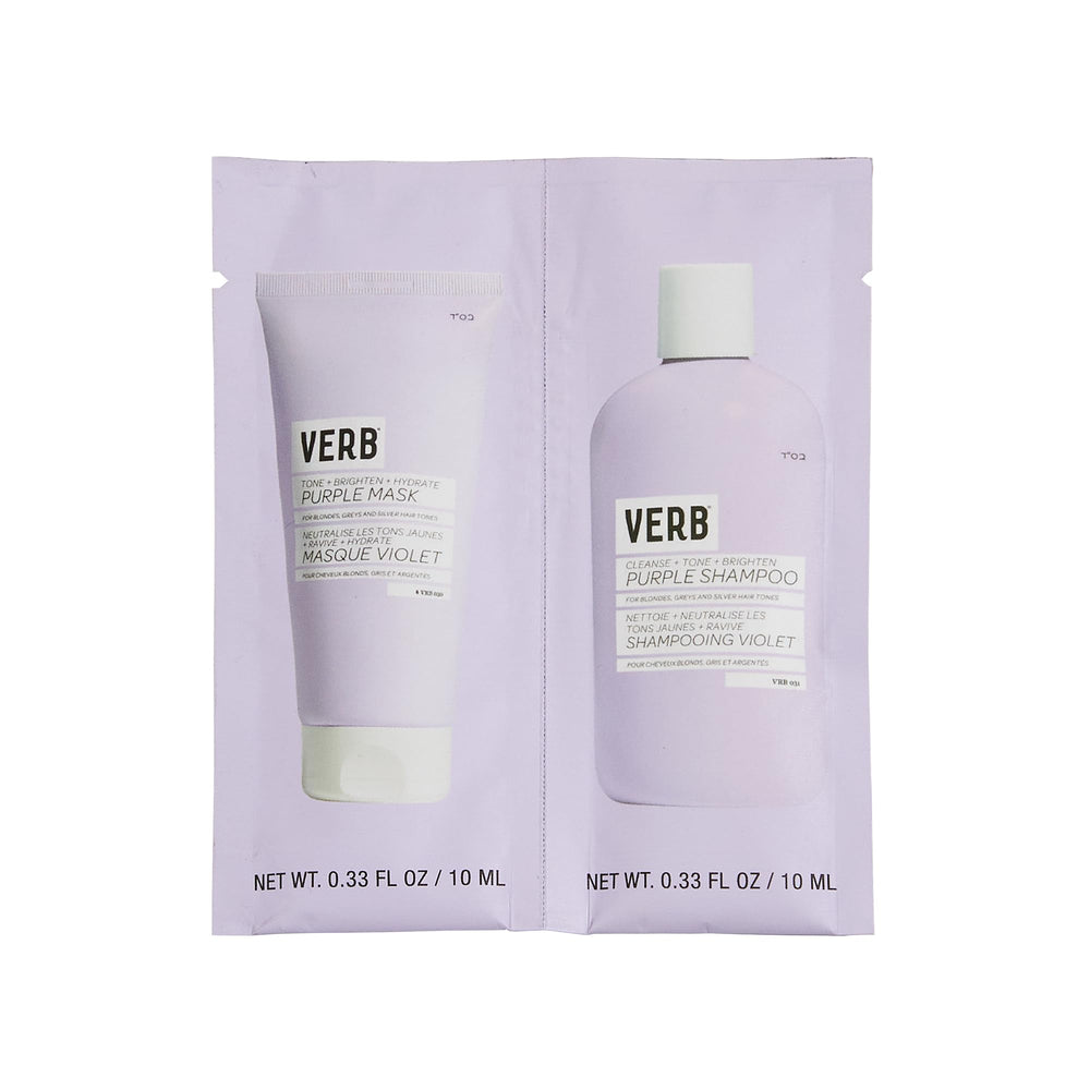 VERB champú violeta, frente, realza rubios fríos y brillo.