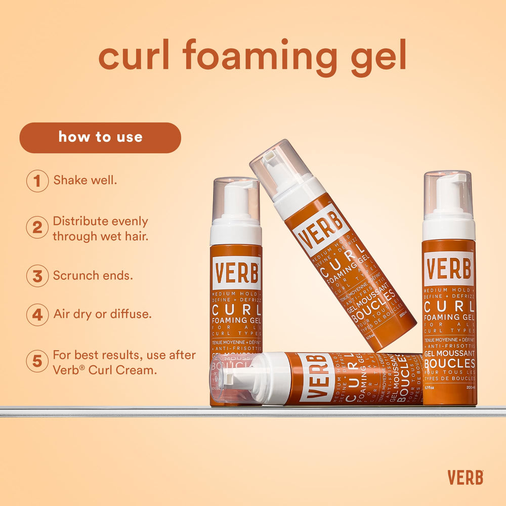 VERB Curl Foaming Gel: aceites de jojoba y ricino para nutrición ligera.