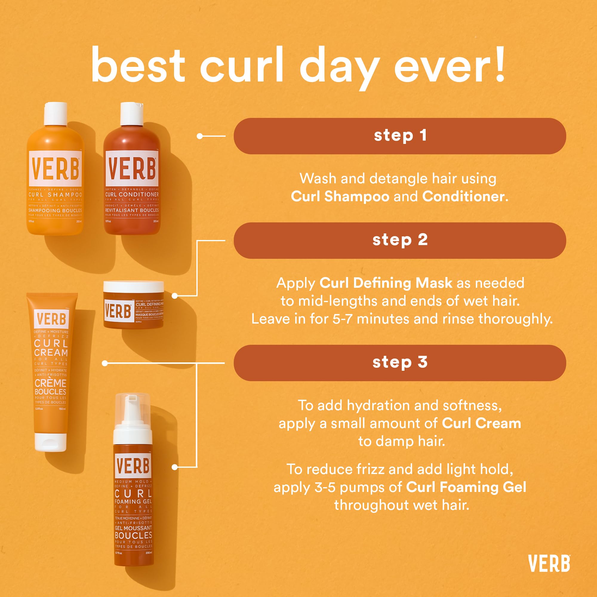 VERB Curl Foaming Gel: aplicación con aceites nutritivos en la melena.