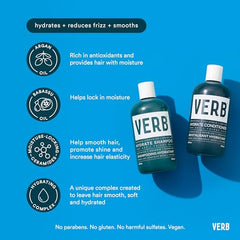 Espuma cremosa de VERB Hydrate Shampoo en acción de lavado