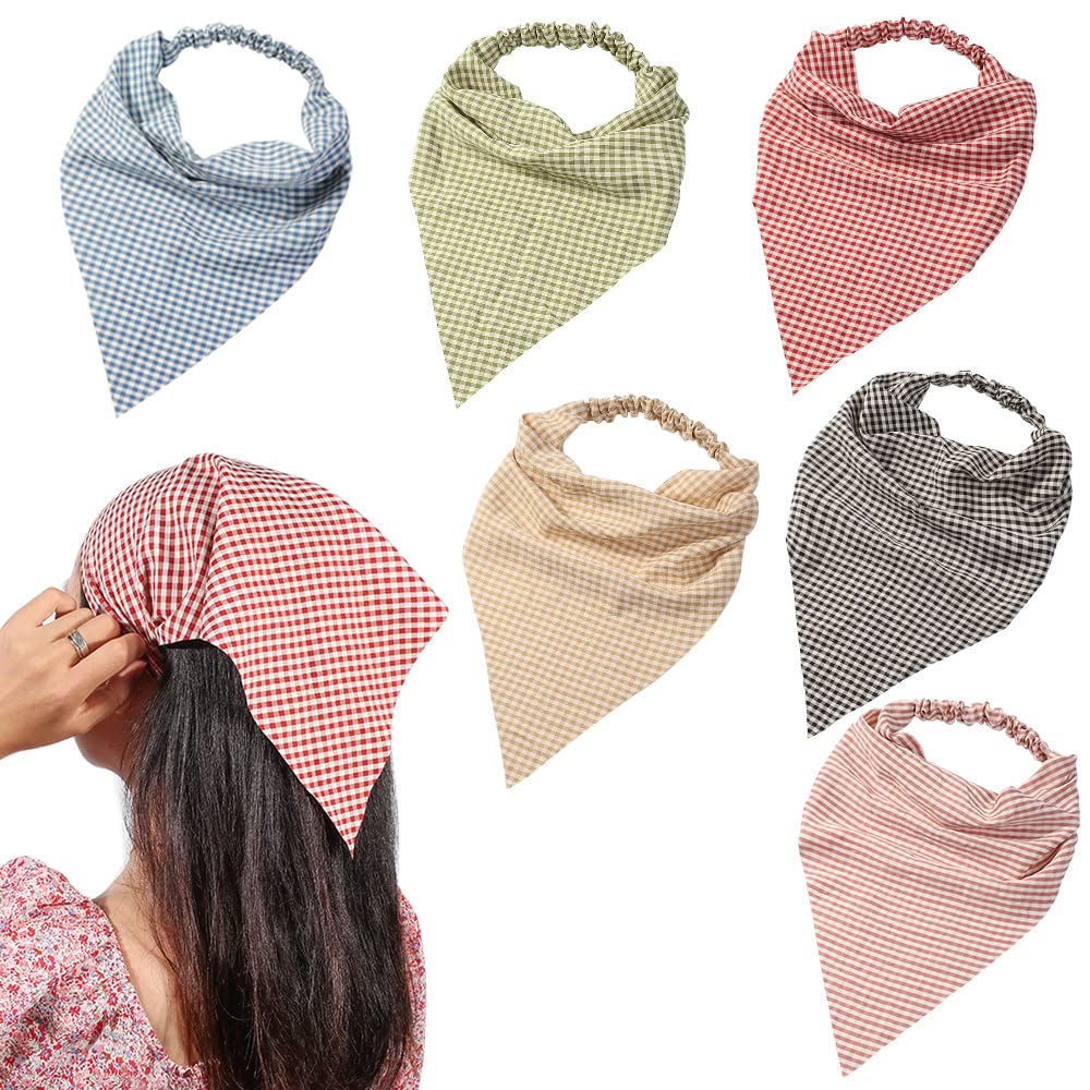 Vercret seis bandanas de cabello en diseño triangular boho para estilo diario