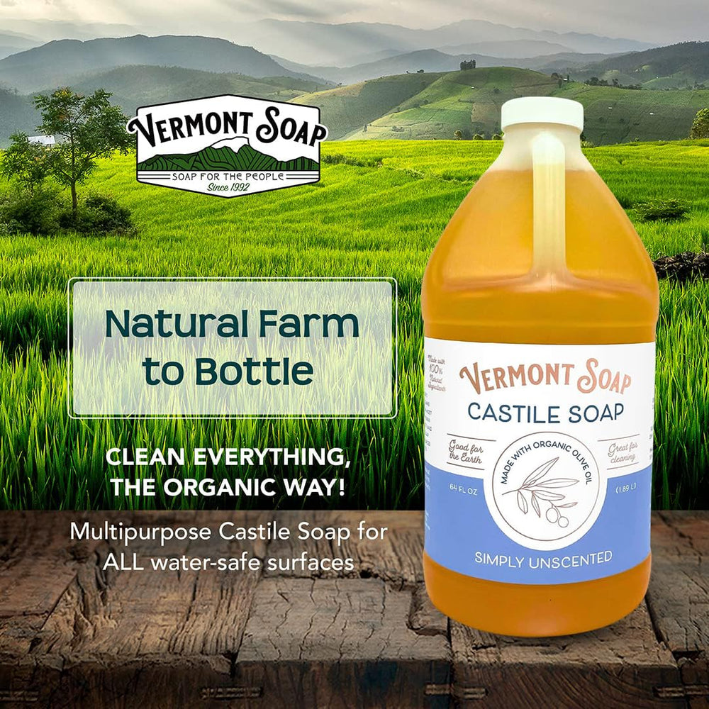 Vermont Castile Soap, ingredientes-naturales: certificado orgánico y vegano para uso cotidiano.