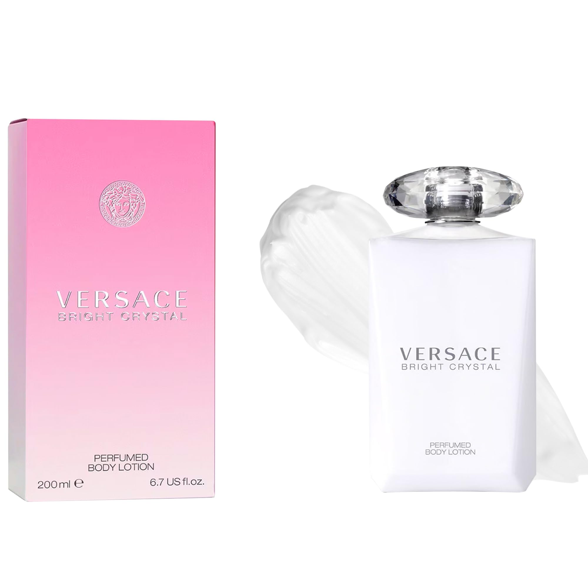 Versace Bright Crystal Loción Corporal, botella: aroma elegante y duradero para la piel.