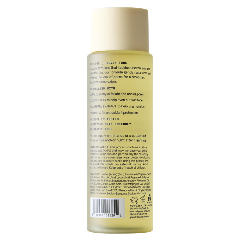 Versed envase sostenible: botella elegante para un cuidado responsable.