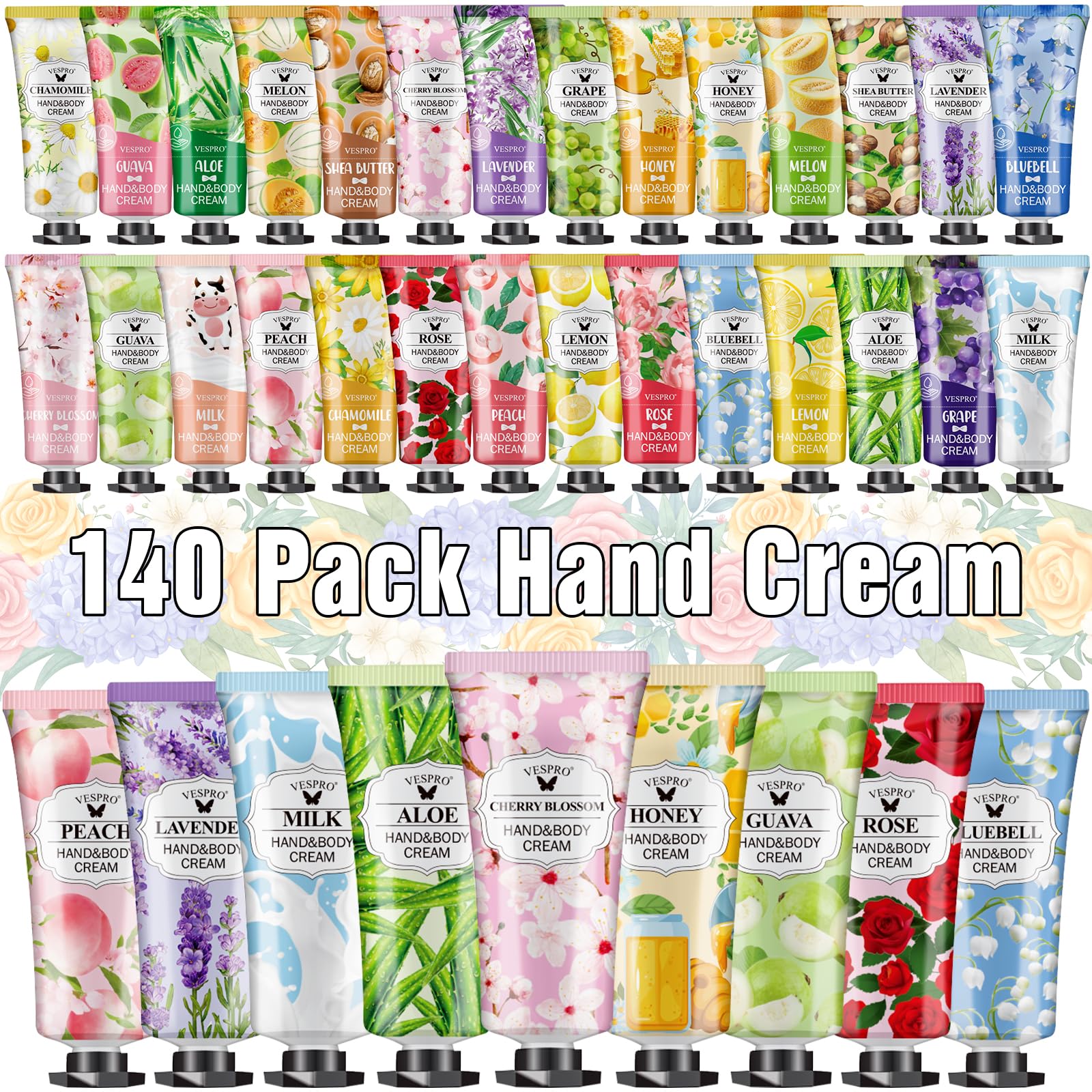 VESPRO set de 14 fragancias cremas de manos, ideal para regalo.