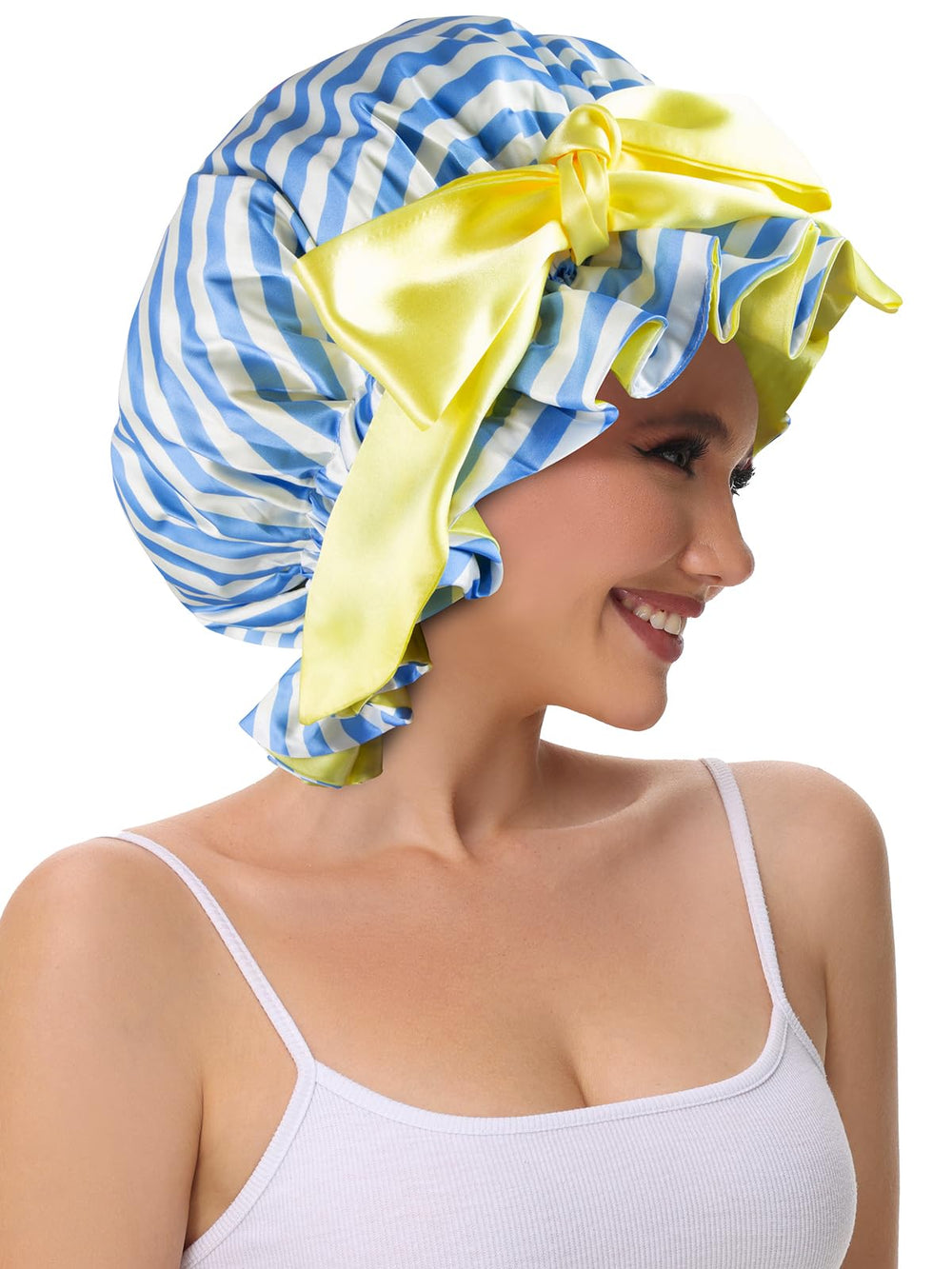 Gorro para uso nocturno Vettres cuida cabello rizado, liso o natural.
