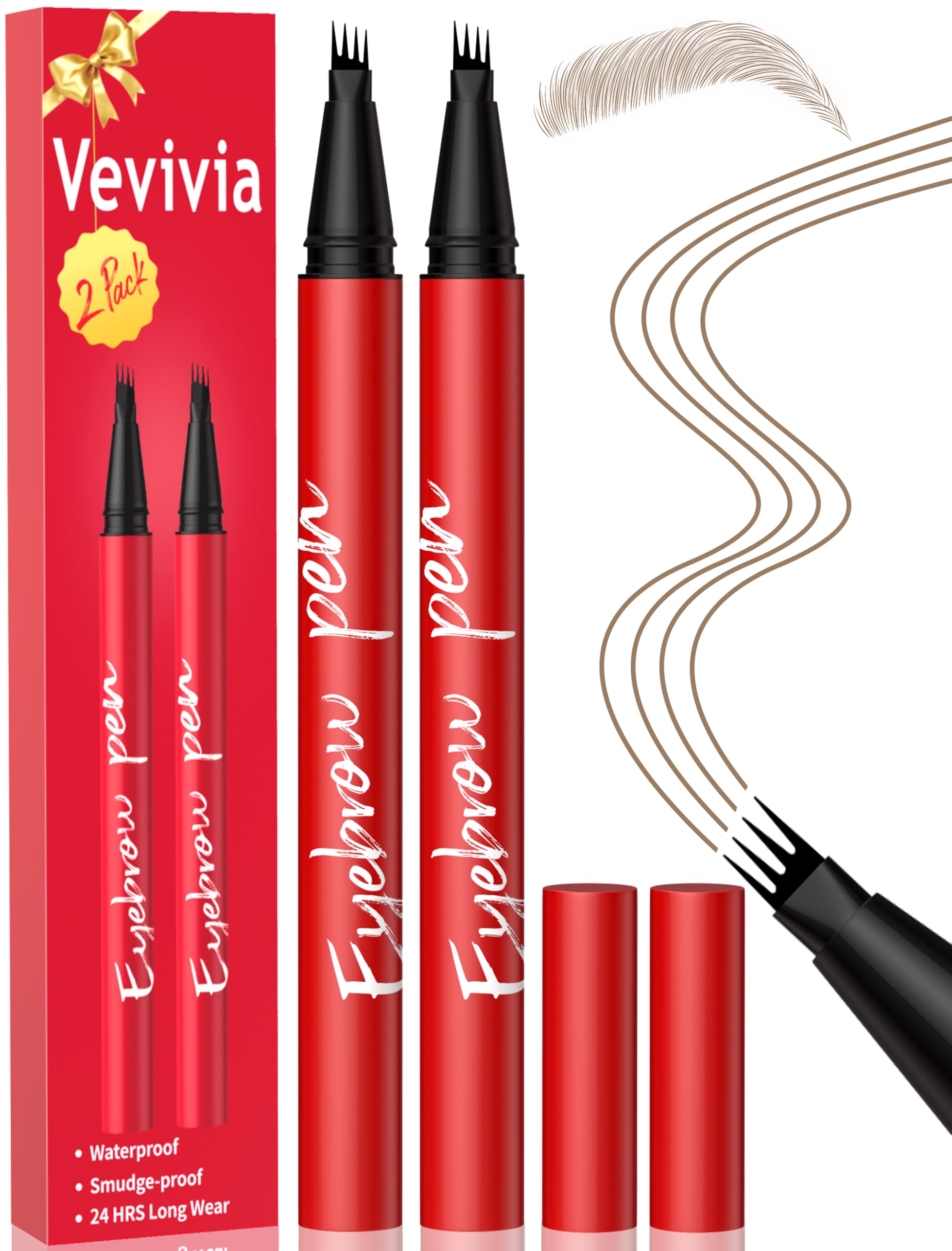 Lápiz de cejas Vevivia Beauty 4 puntas tono rubio para acabado natural