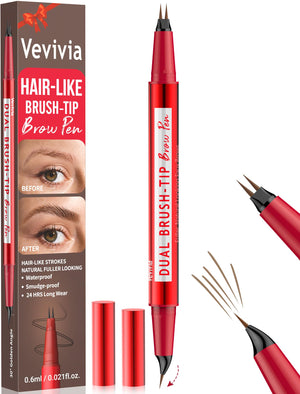 Vevivia lapiz cejas punta doble curva para trazos precisos y naturales