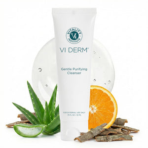VI Derm limpiador suave mini botella 22 ml para viaje y piel sensible