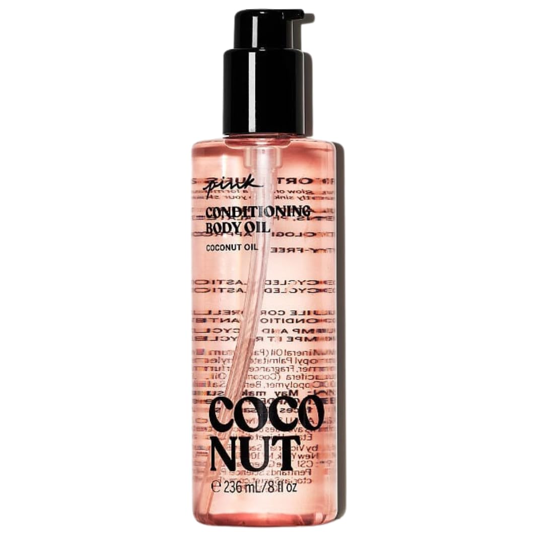 Victoria's Secret Pink Aceite de Coco: botella para hidratación profunda y aroma relajante.
