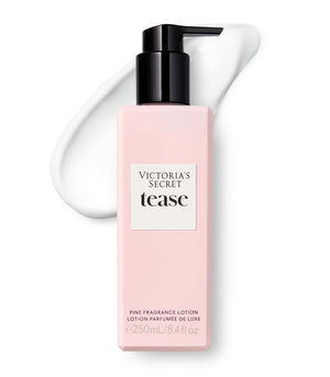 Victoria's Secret Tease Loción frente de la botella, aroma suave para uso diario.