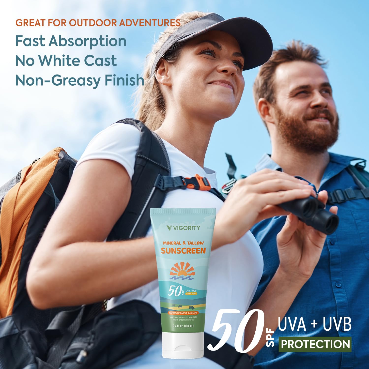 Vigority crema solar, textura suave que se extiende fácilmente.