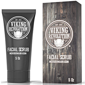 Viking Revolution exfoliante facial para hombres, limpia poros y suaviza la piel para un afeitado más cómodo.