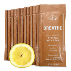 Village Naturals Therapy Breathe, baño mineral concentrado limón-menta para relajación rápida en casa