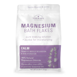 Village Naturals Therapy calmas las escamas de magnesio para baño con lavanda.