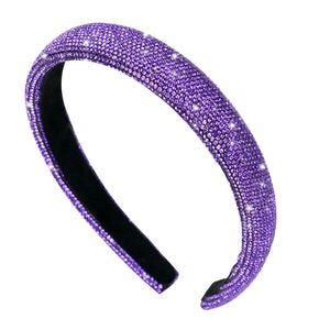Vin Beauty diadema con cristales púrpura y brillo, ideal para look de boda