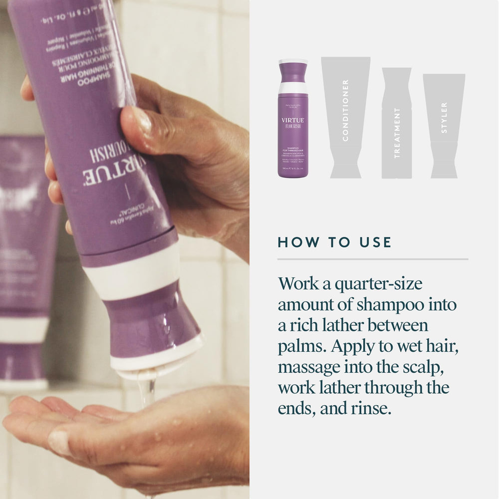 Virtue Flourish: sin sulfatos ni parabenos, cuidado delicado.