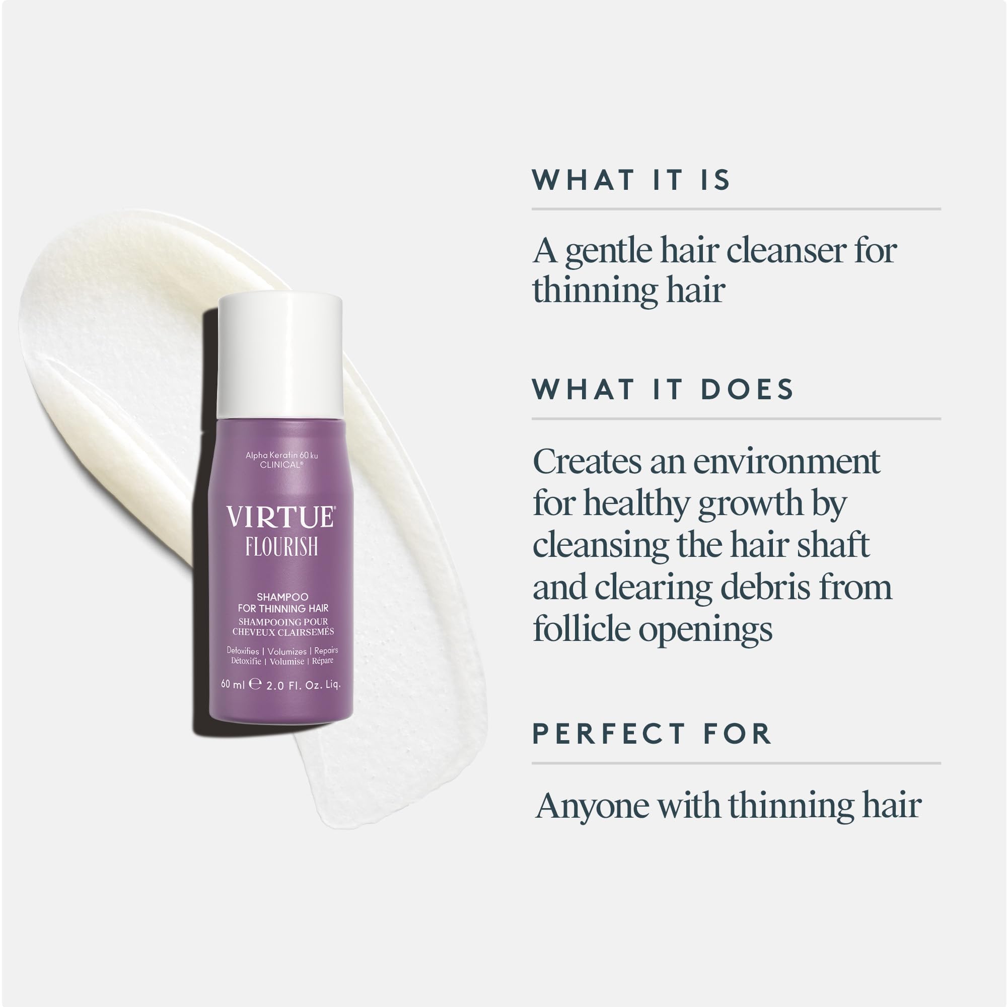 Virtue Flourish: champú para cabello teñido y seguro para color.