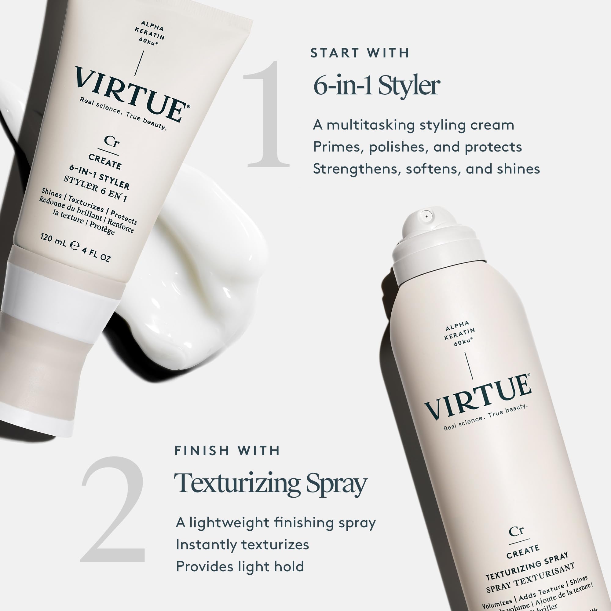 VIRTUE Texturizing Spray protege el color con fórmula suave