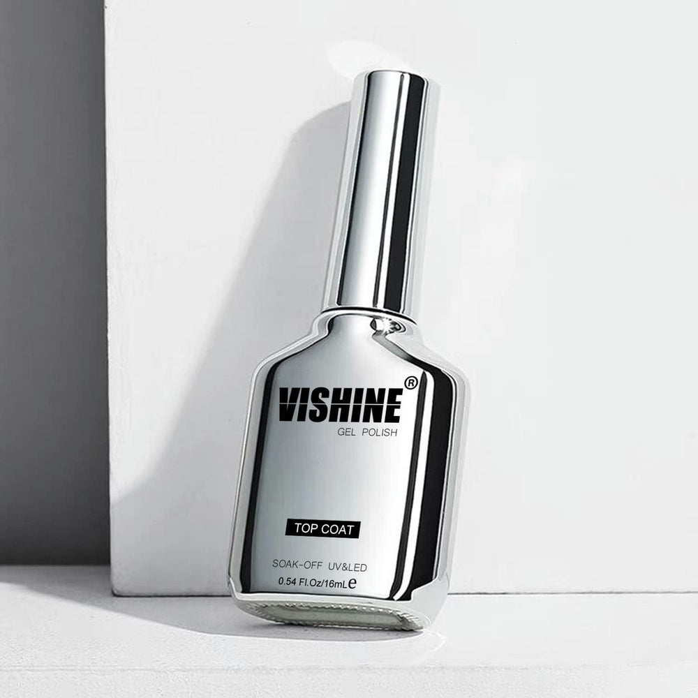 Vishine aplicación suave de la capa superior para manicura lisa.