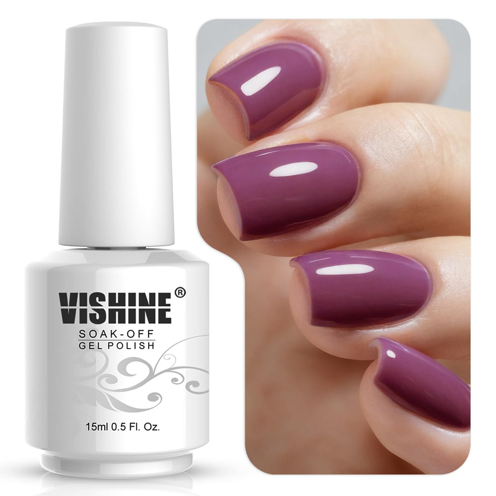 Vishine Esmalte en gel, purpurina dorada oscura para uñas glamorosas