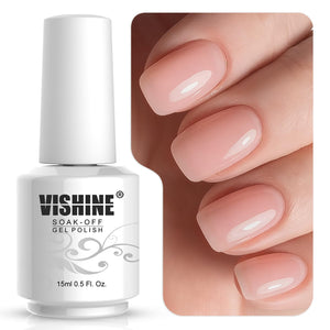 Vishine Jelly Milky Nude Pink: botella translúcida ideal para color suave.